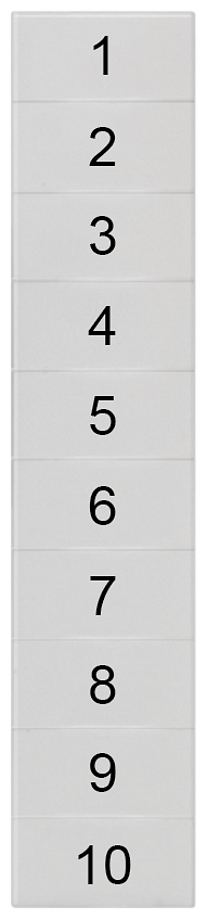 SIEMENS 8WH8140-2AB05 Labeling plate, front, with 1-10, horizontal, terminal width: 5.2 mm