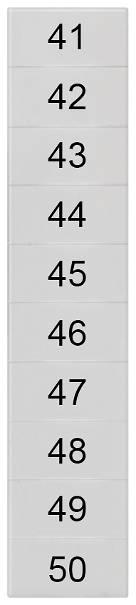 SIEMENS 8WH8140-2AB45 Labeling plate, front, with 41-50, horizontal, terminal width: 5.2 mm