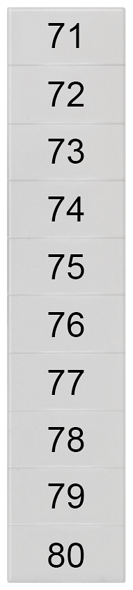 SIEMENS 8WH8140-2AB75 Labeling plate, front, with 71-80, horizontal, terminal width: 5.2 mm