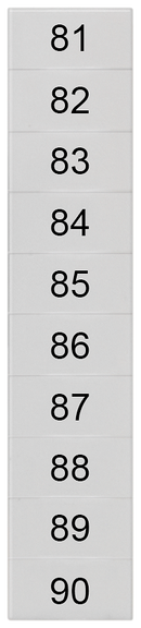 SIEMENS 8WH8140-2AB85 Labeling plate, front, with 81-90, horizontal, terminal width: 5.2 mm