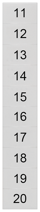 SIEMENS 8WH8140-3AB15 Labeling plate, front, with 11-20, horizontal, terminal width: 6.2 mm