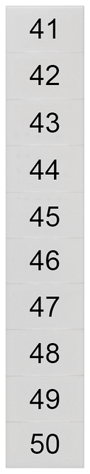 SIEMENS 8WH8140-3AB45 Labeling plate, front, with 41-50, horizontal, terminal width: 6.2 mm