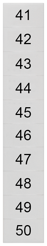 SIEMENS 8WH8140-3AB45 Labeling plate, front, with 41-50, horizontal, terminal width: 6.2 mm