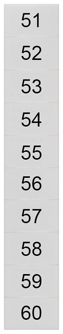 SIEMENS 8WH8140-3AB55 Labeling plate, front, with 51-60, horizontal, terminal width: 6.2 mm
