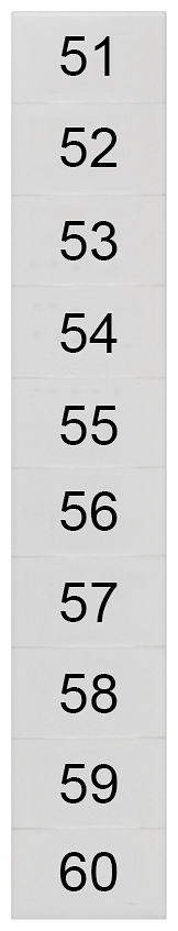SIEMENS 8WH8140-3AB55 Labeling plate, front, with 51-60, horizontal, terminal width: 6.2 mm