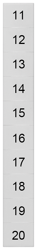 SIEMENS 8WH8140-4AB15 Labeling plate, front, with 11-20, horizontal, terminal width: 8.2 mm