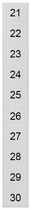 SIEMENS 8WH8140-4AB25 Labeling plate, front, with 21-30, horizontal, terminal width: 8.2 mm