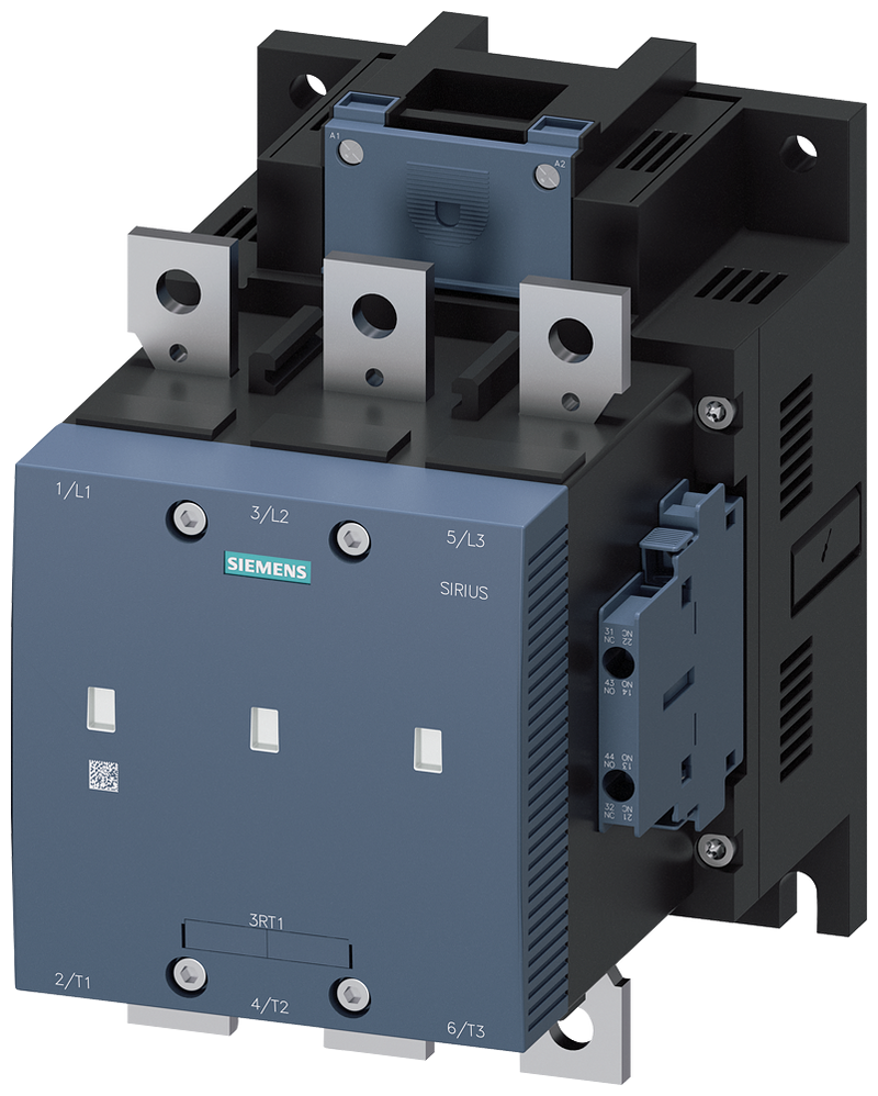 SIEMENS 3RT1265-6AF36 Vacuum contactor, AC-3e, 265 A/132 kW/400 V, 3-pole, 110-127 V AC/DC, 2 NO+2 NC, connection bar/screw terminal