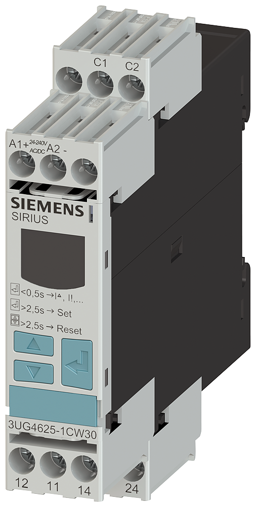 SIEMENS 3UG4625-1CW30 Monitoring relay, digital, for residual current monitoring (with current transformer 3UL23)