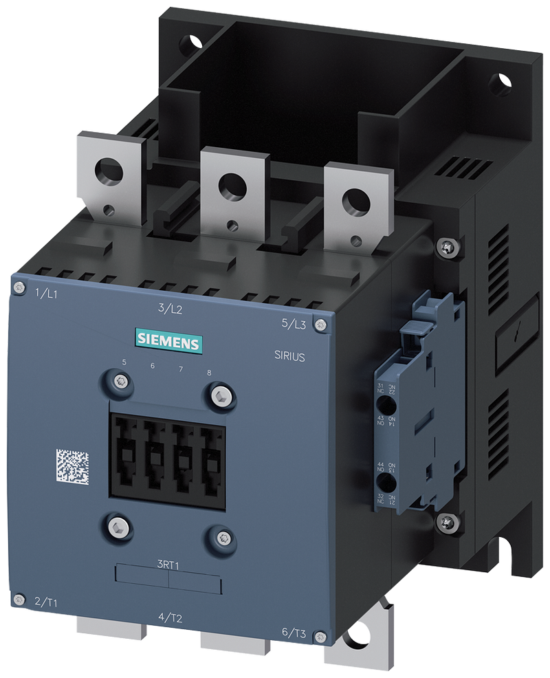 SIEMENS 3RT1065-6LA06 Contactor, AC-3e, 265 A/132 kW/400 V, 3-pole, 2 NO+2 NC, connection bar/screw terminal
