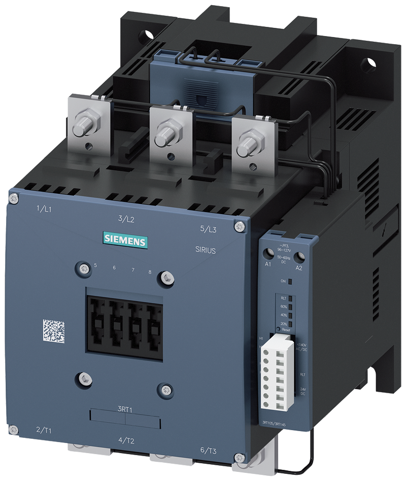 SIEMENS 3RT1476-6PF35 Contactor, AC-1, 690 A/690 V/40 °C, 3-pole, 96-127 V AC/DC, PLC-IN optional, 1 NO+1 NC