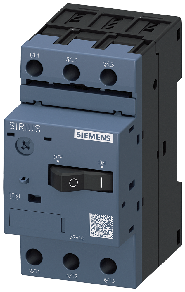 SIEMENS 3RV1011-1HA10 Circuit breaker, S00, motor protection, Class 10, A-release 5.5-8 A, short-circuit release 104 A