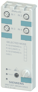 SIEMENS 3RK1207-3BQ44-0AA3 AS-i compact module, IP67 analog, 4 AI 4x inputs (M12), Pt100 LIN. unit