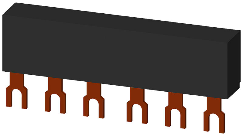 SIEMENS 3RV1915-1AB 3-ph. busbars modular spacing 45 mm for 2 switches, connections in fork shape
