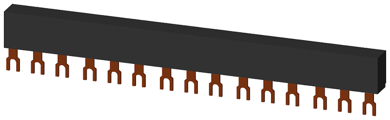 SIEMENS 3RV1915-1DB 3-ph. busbars modular spacing 45 mm for 5 switches, connections in fork shape