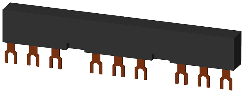SIEMENS 3RV1915-2BB 3-ph. busbars modular spacing 55 mm for 3 switches connections in fork shape