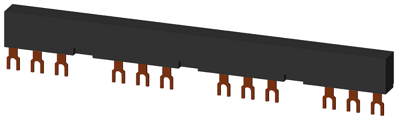 SIEMENS 3RV1915-3CB 4-ph. busbars modular spacing 63 mm for 3 switches connections in fork shape
