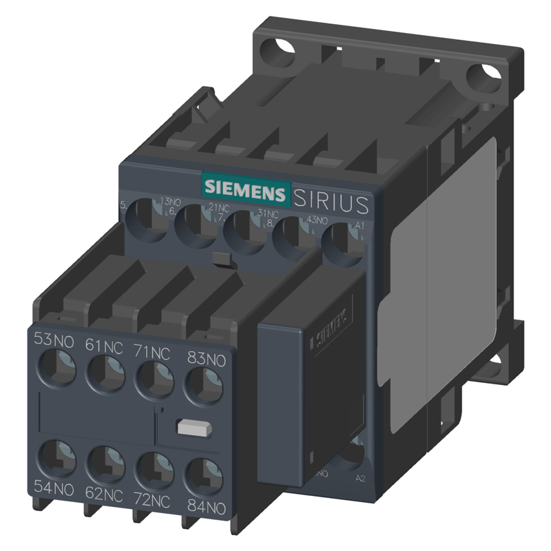 SIEMENS 3RH2344-1CU00-0KA0 Contactor relay, 4 NO+4 NC, 240 V AC, 50/60 Hz, S00, screw terminal, with varistor