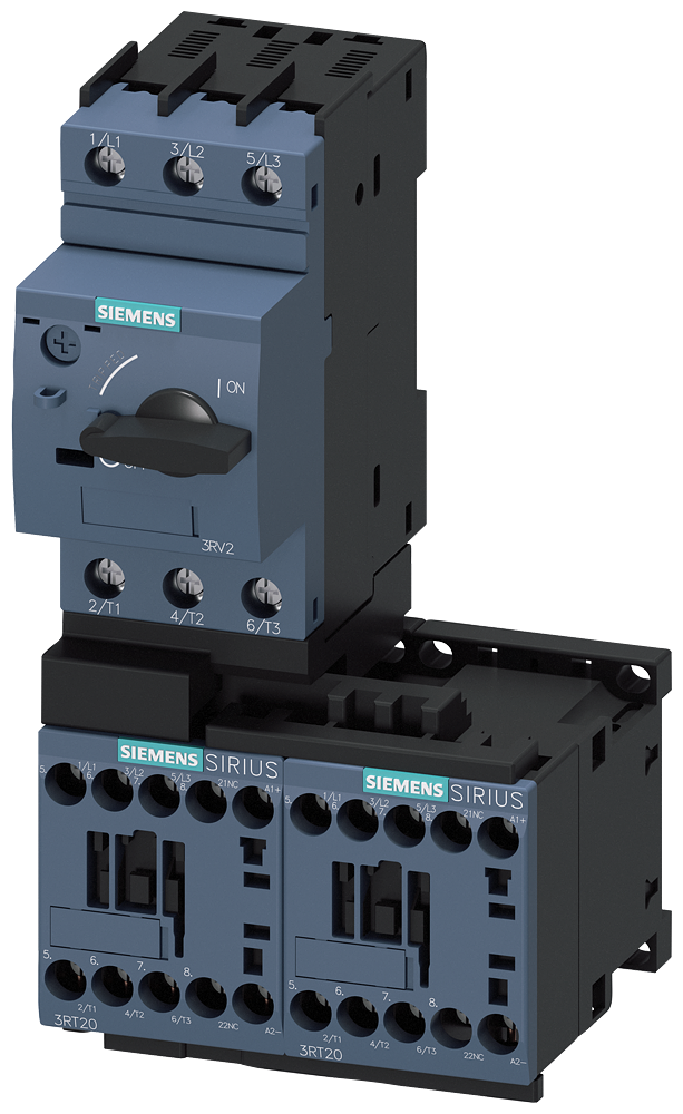 SIEMENS 3RA2210-1HA15-2BB4 Load feeder, reversing starter, S00, 5.5-8 A, 24 V DC, 150 kA