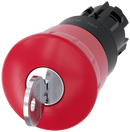 SIEMENS 3SU1000-1HG20-0AA0 Emergency stop mushroom pushbutton, 22 mm, round, plastic, red, with RONIS lock