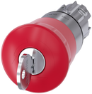 SIEMENS 3SU1050-1HH20-0AA0 Emergency stop mushroom pushbutton, 22 mm, round, metal, high gloss, red, with RONIS lock