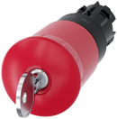 SIEMENS 3SU1000-1HT20-0AA0 Emergency stop mushroom pushbutton, 22 mm, round, plastic, red, with Siemens lock