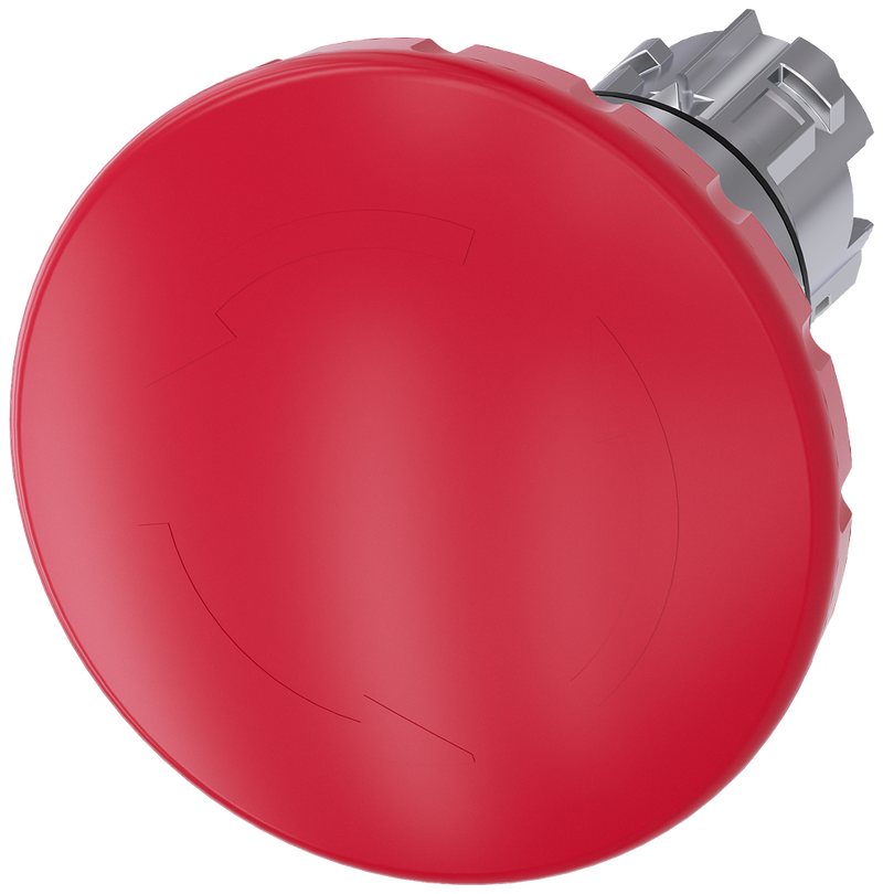 SIEMENS 3SU1050-1JB20-0AA0 Emergency stop mushroom pushbutton, 22 mm, round, metal, high gloss, red, 60 mm