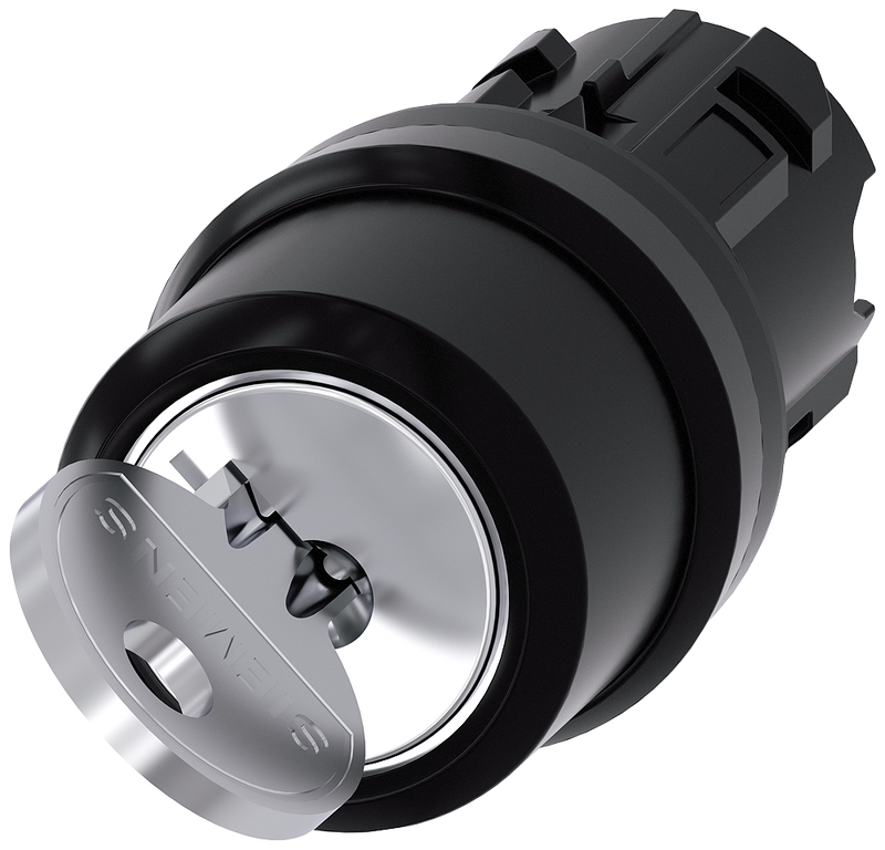 SIEMENS 3SU1000-4BF21-0AA0 Key-operated switch RONIS, 22 mm, round, plastic, key removal I