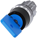 SIEMENS 3SU1050-4GF21-0AA0 Key-operated switch O.M.R, 22 mm, round, metal, high gloss, blue, key removal I