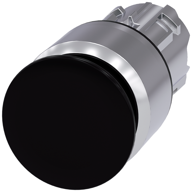 SIEMENS 3SU1050-1AA10-0AA0 Mushroom pushbutton, 22 mm, round, metal, high gloss, black, 30 mm