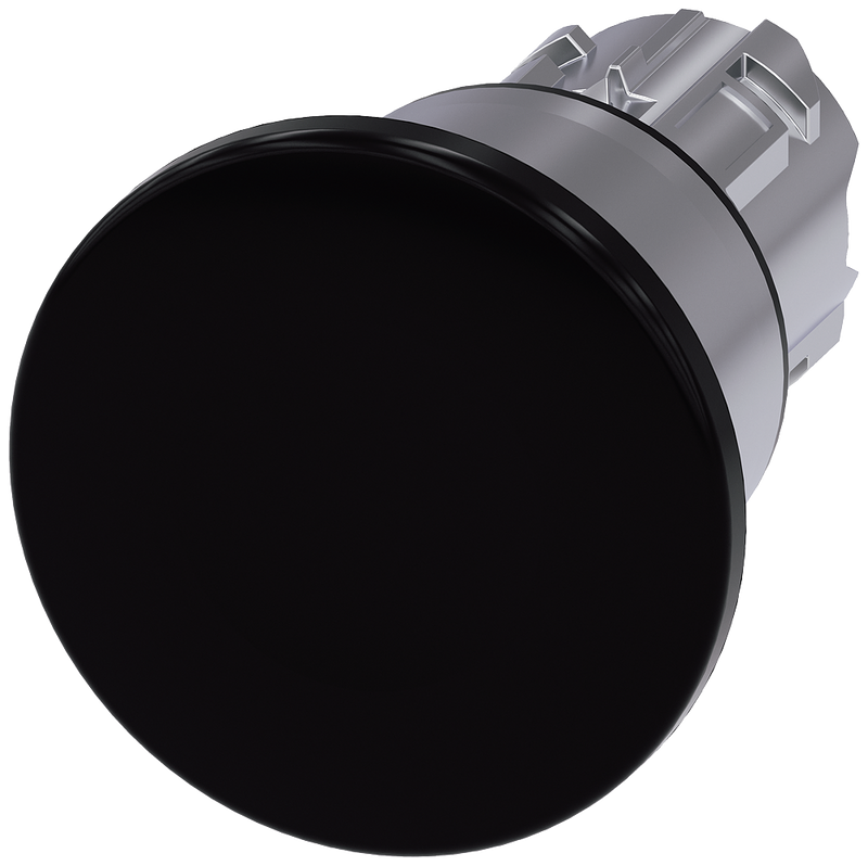 SIEMENS 3SU1050-1BA10-0AA0 Mushroom pushbutton, 22 mm, round, metal, high gloss, black