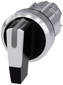 SIEMENS 3SU1052-2CL60-0AA0 Toggle switch, illuminable, 22 mm, round, metal, high gloss, white
