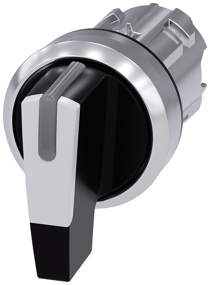 SIEMENS 3SU1052-2CL60-0AA0 Toggle switch, illuminable, 22 mm, round, metal, high gloss, white