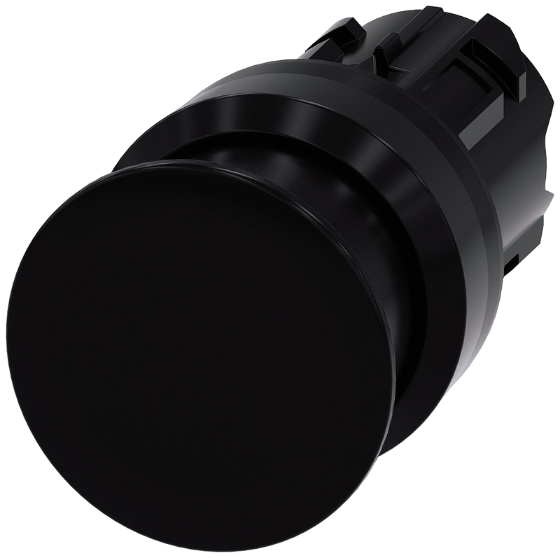 SIEMENS 3SU1000-1AD10-0AA0 Mushroom pushbutton, 22 mm, round, plastic, black, 30 mm