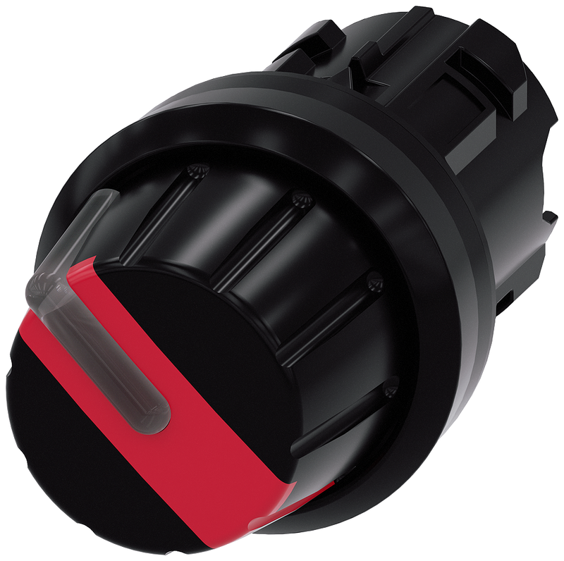 SIEMENS 3SU1002-2AF20-0AA0 Toggle switch, illuminable, 22 mm, round, plastic, red, rotary knob