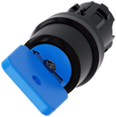 SIEMENS 3SU1000-4GC01-0AA0 Key-operated switch O.M.R, 22 mm, round, plastic, blue, key removal O