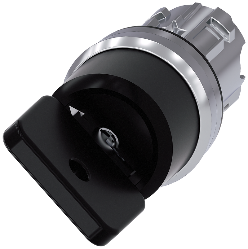SIEMENS 3SU1050-4HC01-0AA0 Key-operated switch O.M.R, 22 mm, round, metal, high gloss, black, key removal O