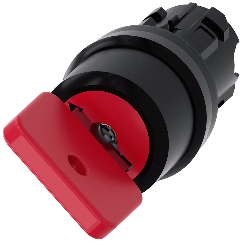 SIEMENS 3SU1000-4FF11-0AA0 Key-operated switch O.M.R, 22 mm, round, plastic, red, key removal O+I