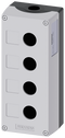 SIEMENS 3SU1854-0AA00-0AB1 Enclosure for command devices, 22 mm, round, metal, gray, 4 command points