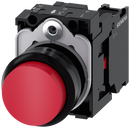 SIEMENS 3SU1100-0BB20-1CA0 Pushbutton, 22 mm, round, plastic, red, button, 1 NC