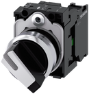 SIEMENS 3SU1150-2BF60-1BA0 Toggle switch, illuminable, 22 mm, round, metal, high gloss, white, 1 NO