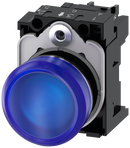 SIEMENS 3SU1152-6AA50-1AA0 Indicator light, 22 mm, round, metal, high gloss, blue, lens, smooth, 24 V AC/DC