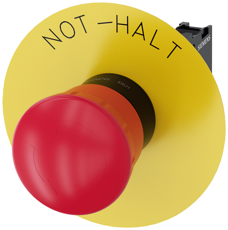 SIEMENS 3SU1100-1HB20-1CH0 Emergency stop mushroom pushbutton, 22 mm, round, plastic, red, 1 NC
