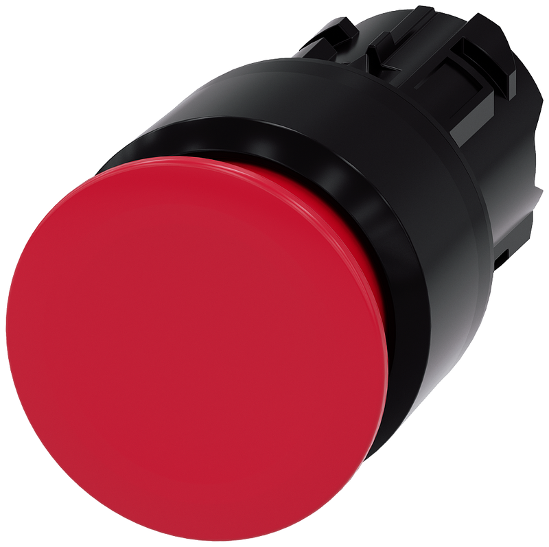 SIEMENS 3SU1000-1AA20-0AA0 Mushroom pushbutton, 22 mm, round, plastic, red, 30 mm