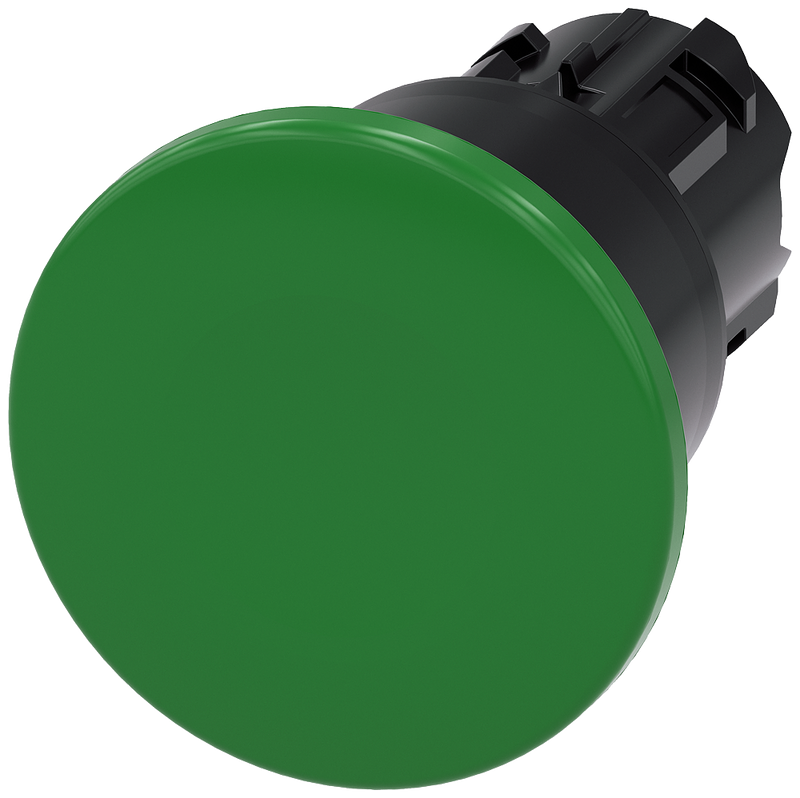 SIEMENS 3SU1000-1BA40-0AA0 Mushroom pushbutton, 22 mm, round, plastic, green