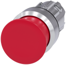 SIEMENS 3SU1050-1AD20-0AA0 Mushroom pushbutton, 22 mm, round, metal, high gloss, red, 30 mm