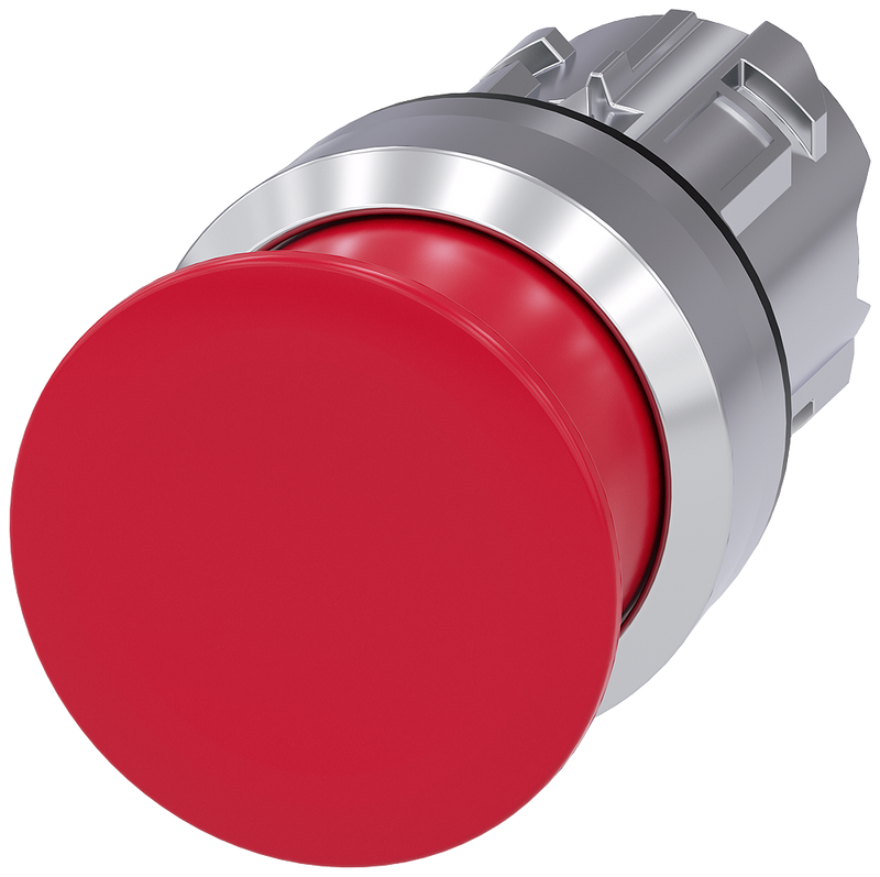 SIEMENS 3SU1050-1AD20-0AA0 Mushroom pushbutton, 22 mm, round, metal, high gloss, red, 30 mm
