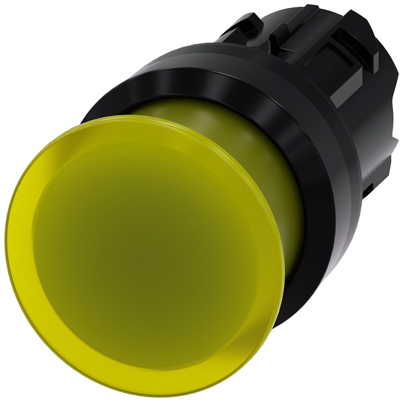 SIEMENS 3SU1001-1AD30-0AA0 Mushroom pushbutton, illuminated, 22 mm, round, plastic, yellow, 30 mm