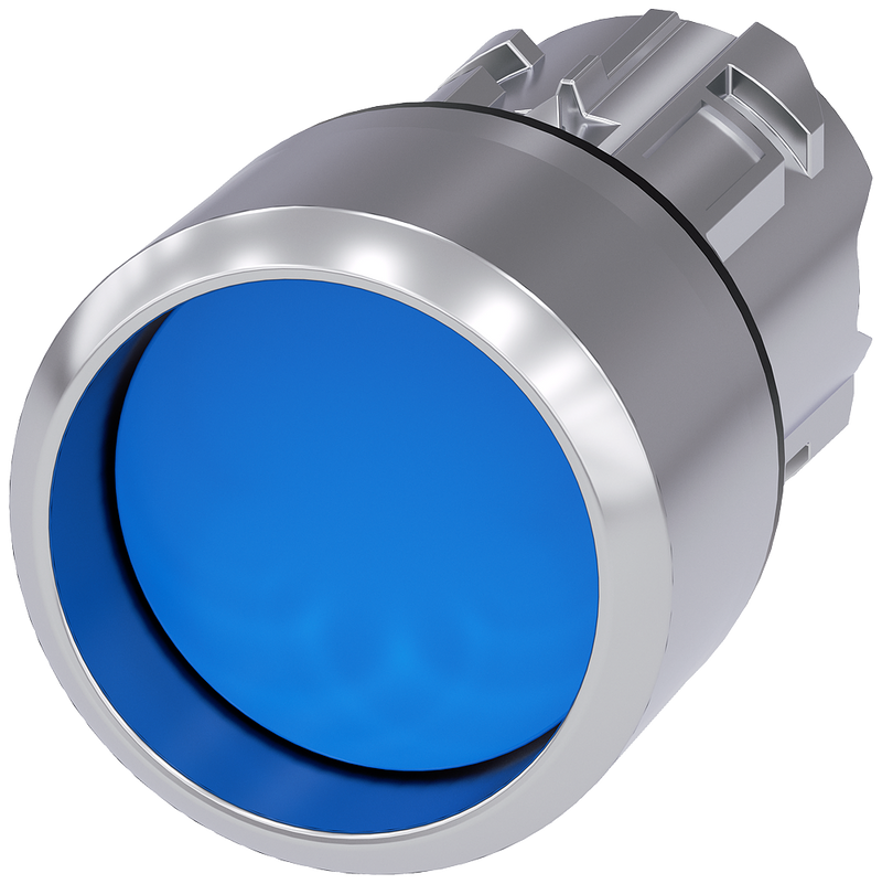 SIEMENS 3SU1050-0CB50-0AA0 Pushbutton, 22 mm, round, metal, high gloss, blue, front ring