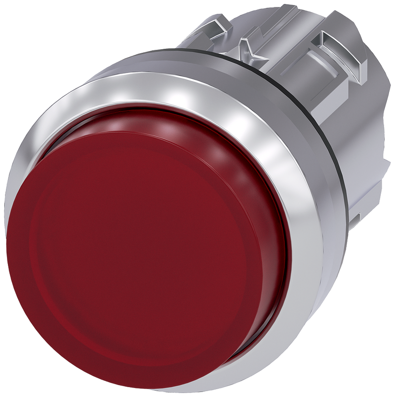 SIEMENS 3SU1051-0BB20-0AA0 Pushbutton, illuminated, 22 mm, round, metal, high gloss, red, button
